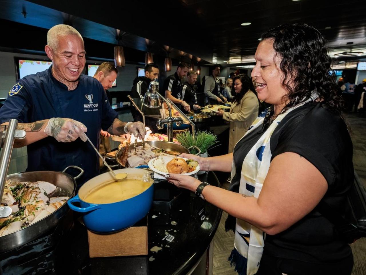 Guests at the 22nd Annual Foundations’ Feast were welcomed with hearty plates of turkey, mashed potatoes, green beans, cornbread, and an array of desserts.