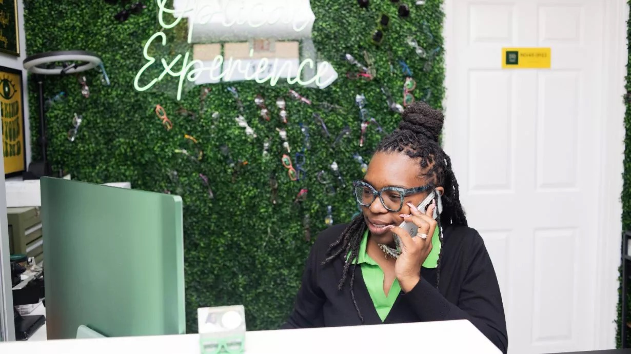 person talking on a phone