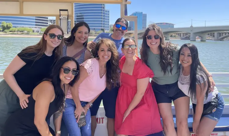A group of people posing 