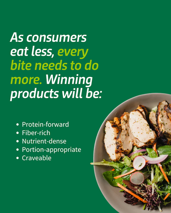As consumers eat less, every bite needs to be more winning.