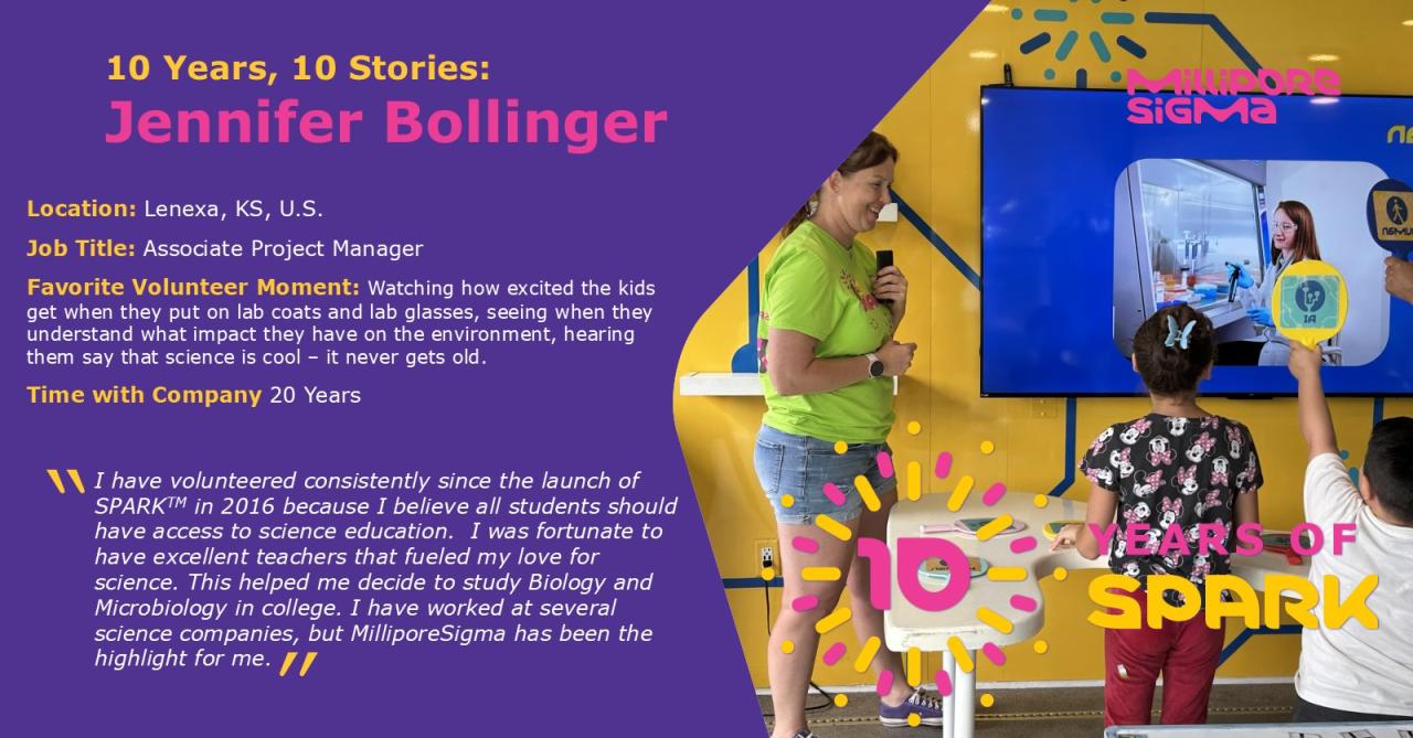 Jennifer Bollinger inside the Curiosity Cube