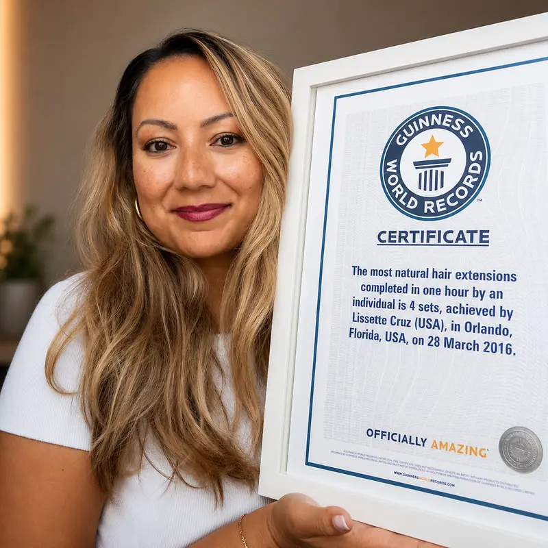 Lissette holding up her award
