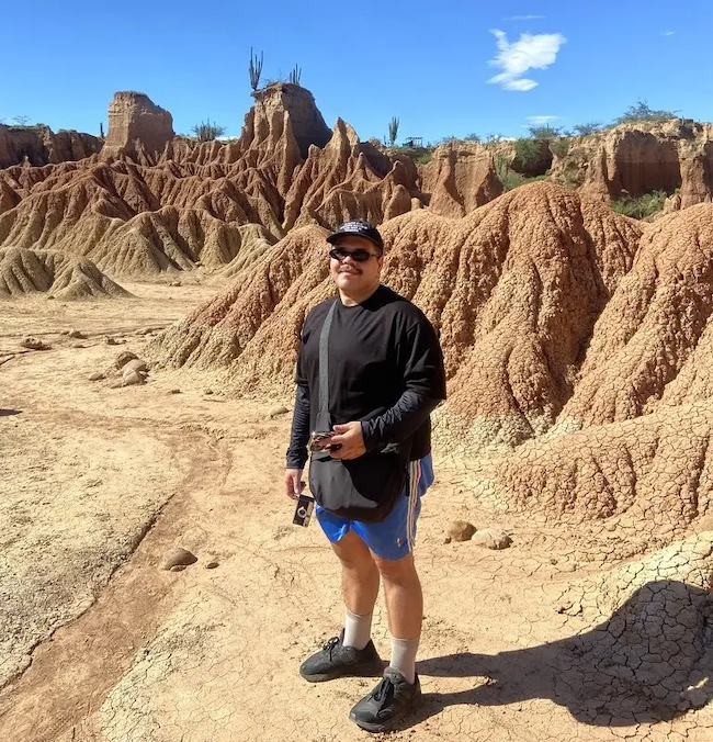 Raúl Rodríguez in the desert.
