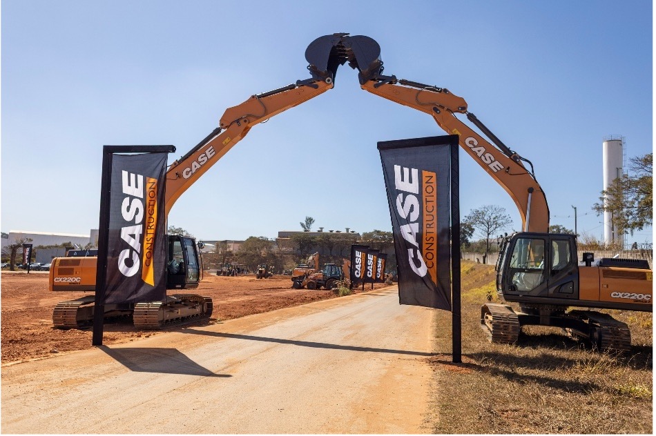 Two CASE machines forming an arch