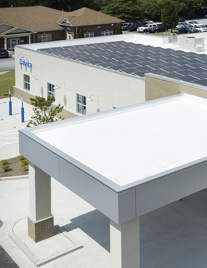 solar panels on a roof