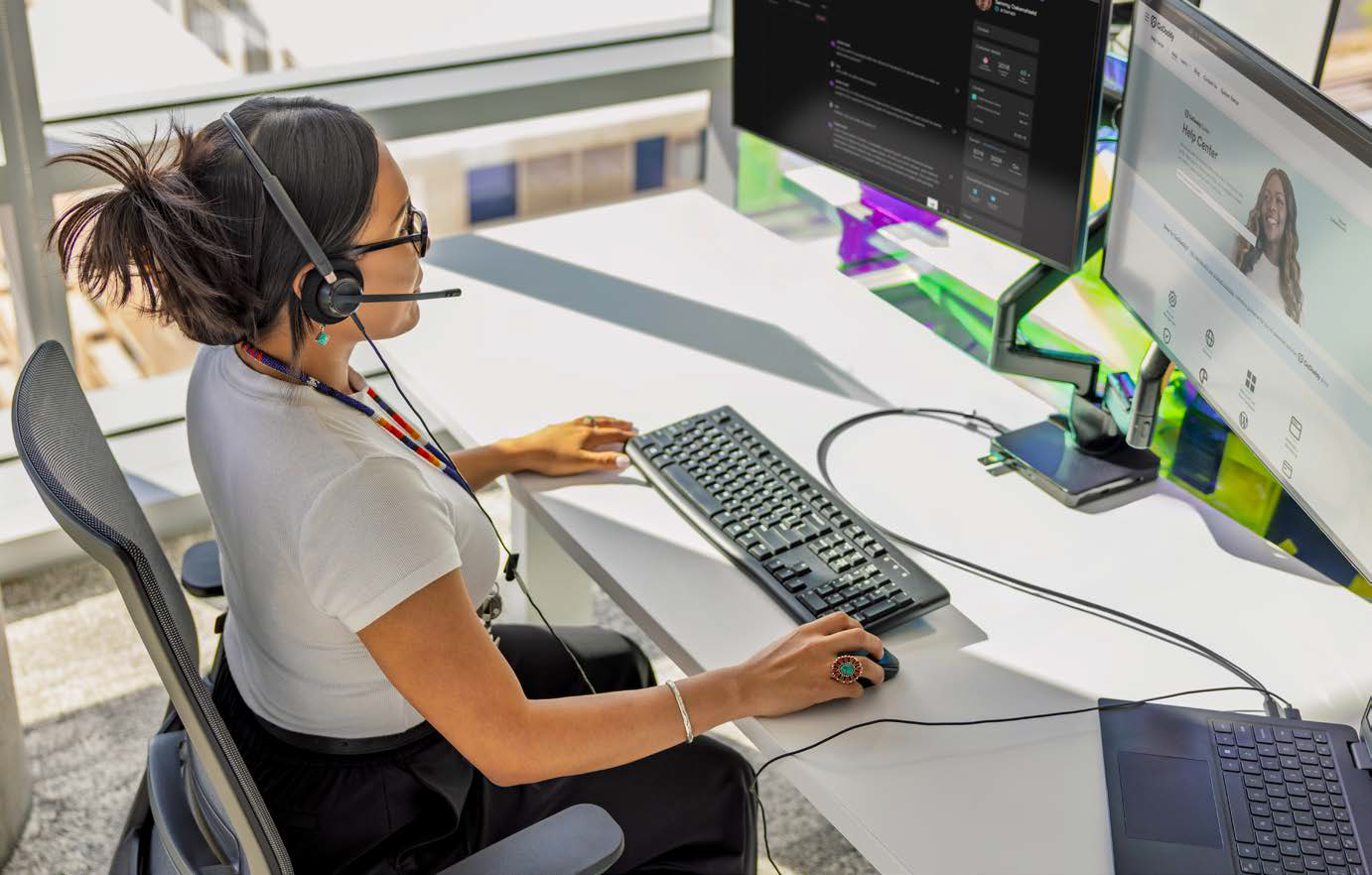 someone sitting at a desk