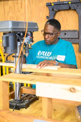Person using wood working tools