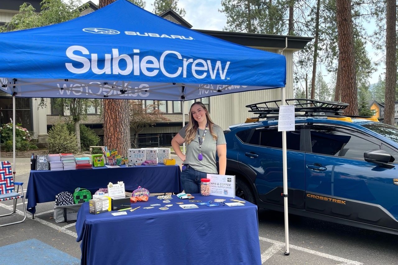person under SubieCrew tent