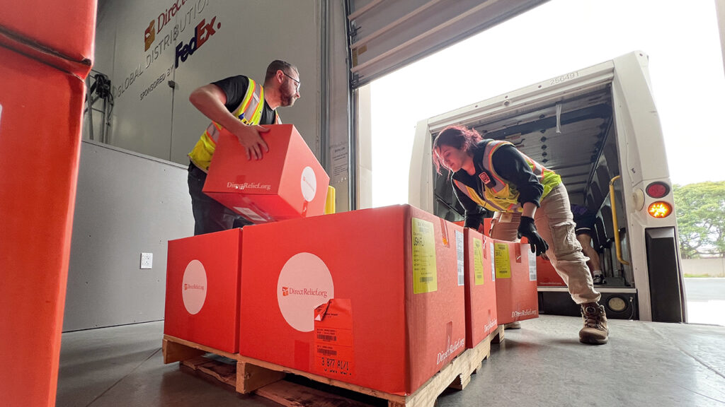 Medical aid departs for communities in the United States in 2024. (Lara Cooper/Direct Relief)