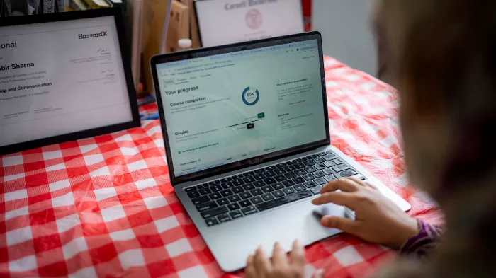 Person working on laptop