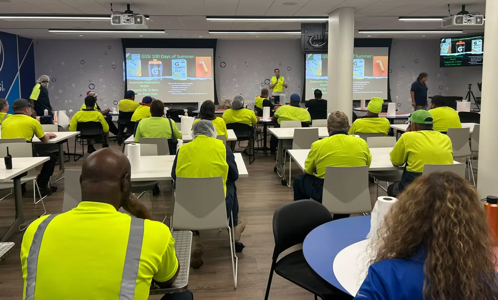 Workers attending program