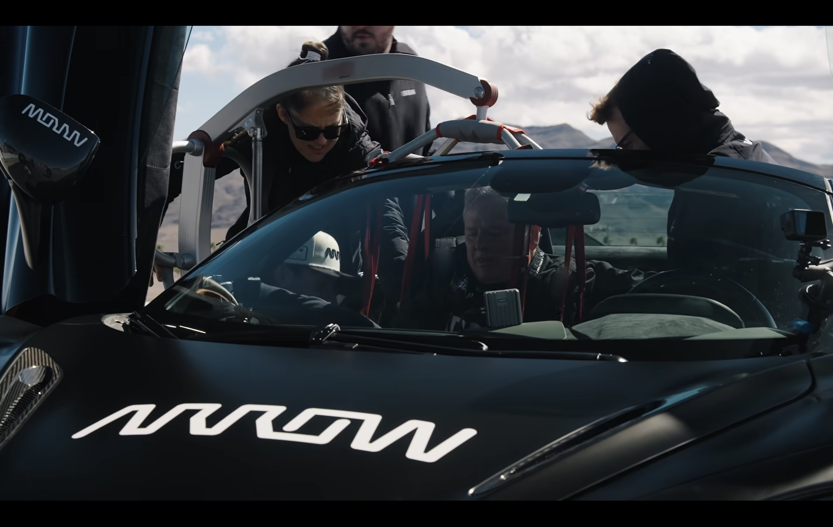 Sam Schmidt being lowered into the accessibly built Arrow SAM Car