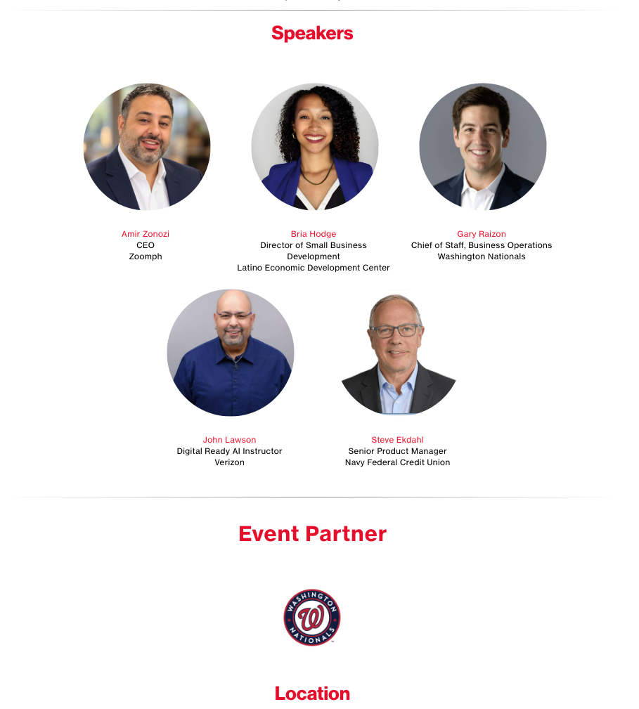 list of event speakers and partner