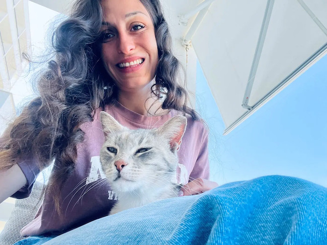 Andjela with her cat