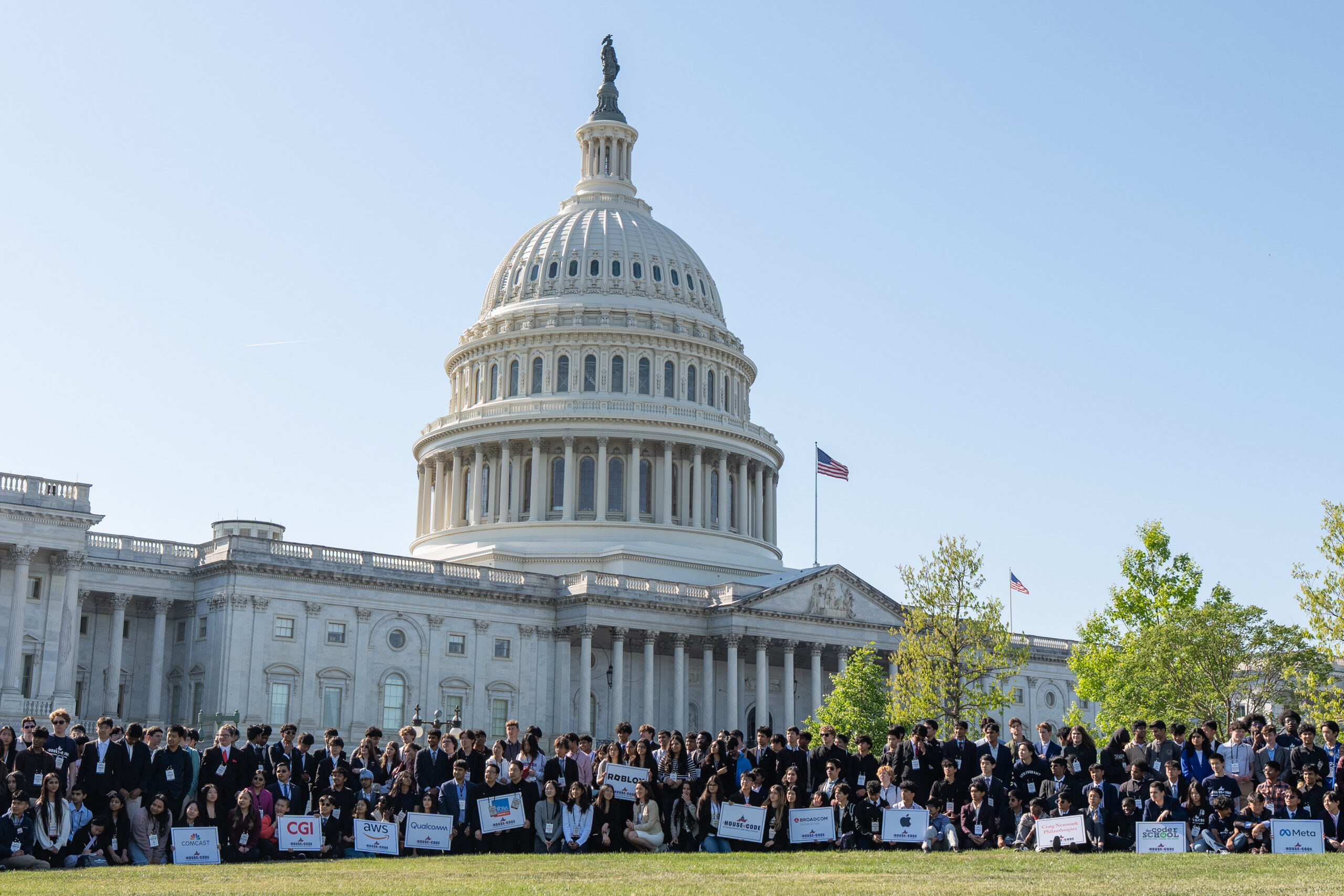 Large group photo outside the Capitol  building