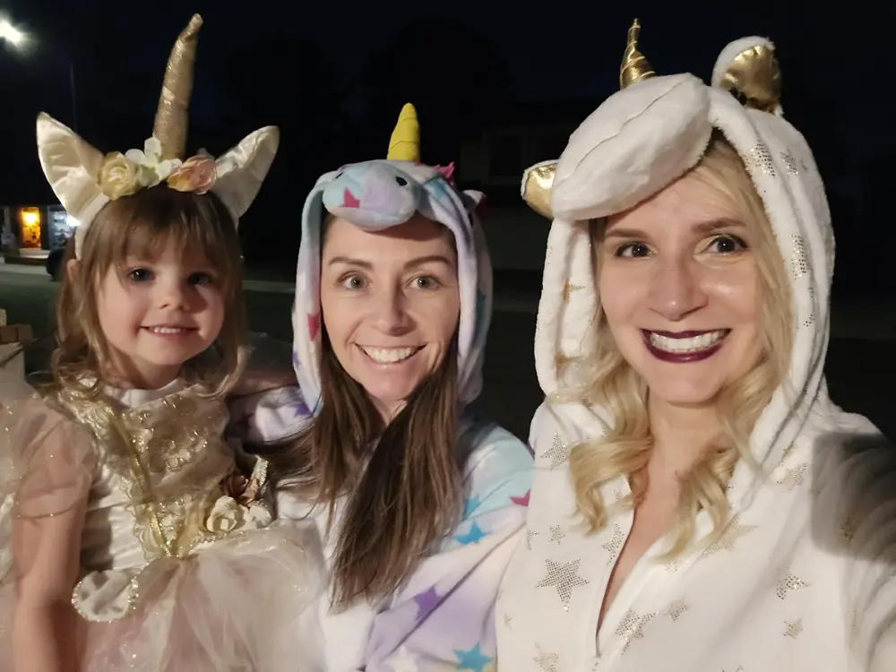 Deidre Murzynski dressed in a unicorn costume