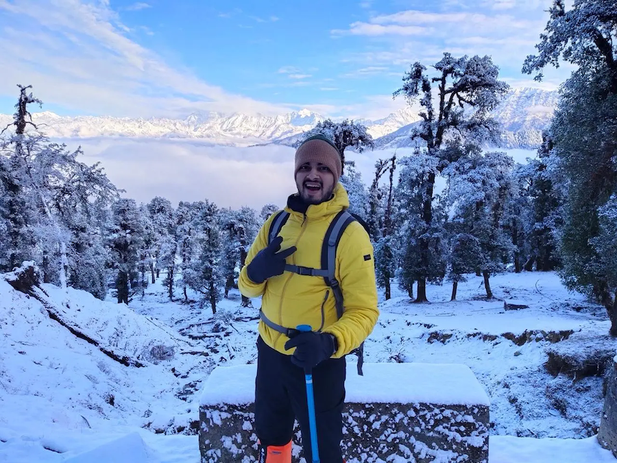 Devavshish on a winter hike.