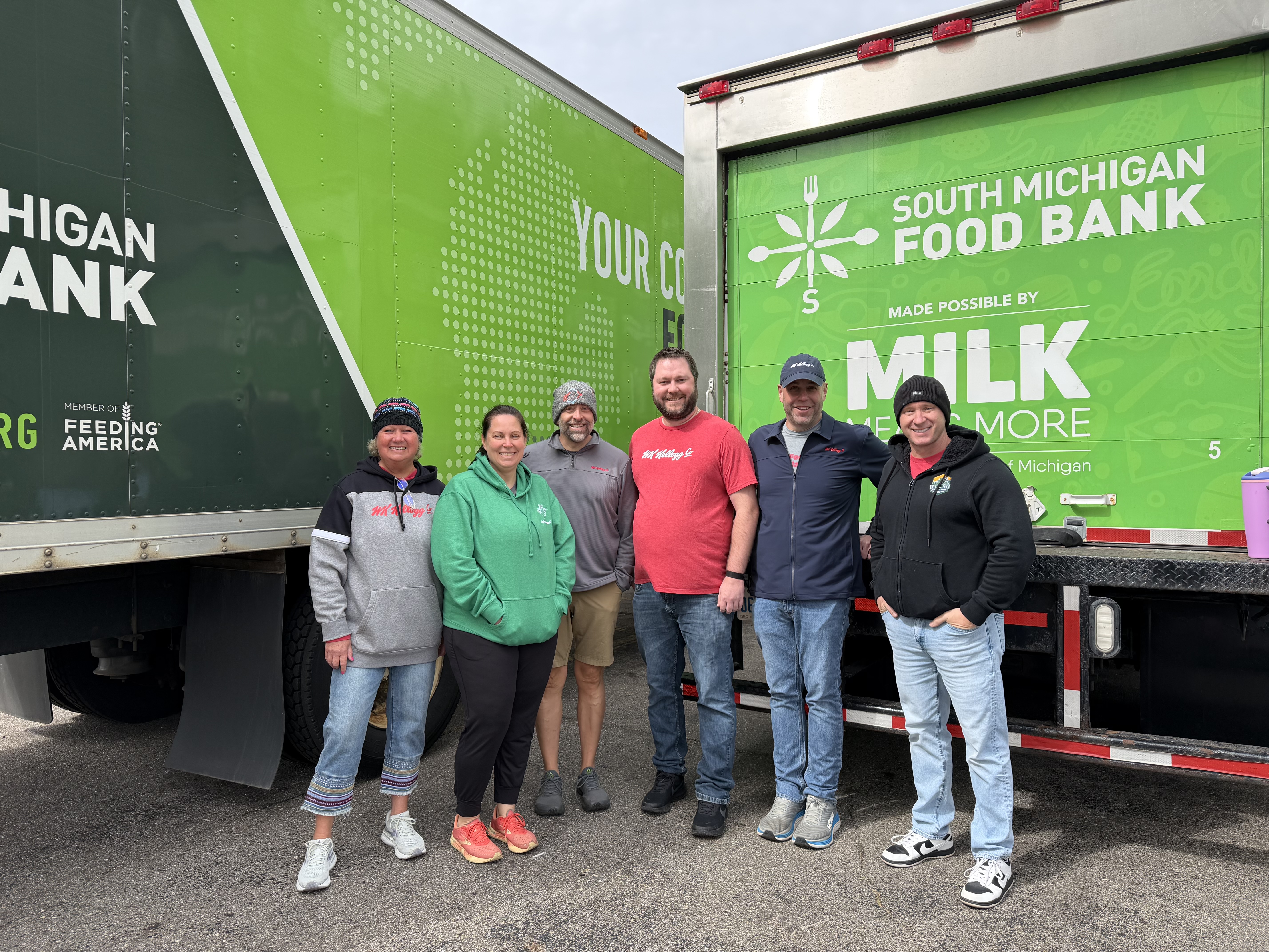 WK employees helping to distribute food at the Mobile Market in Union City. 