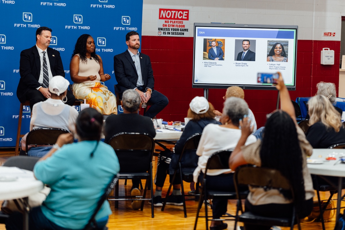 people talking at the event