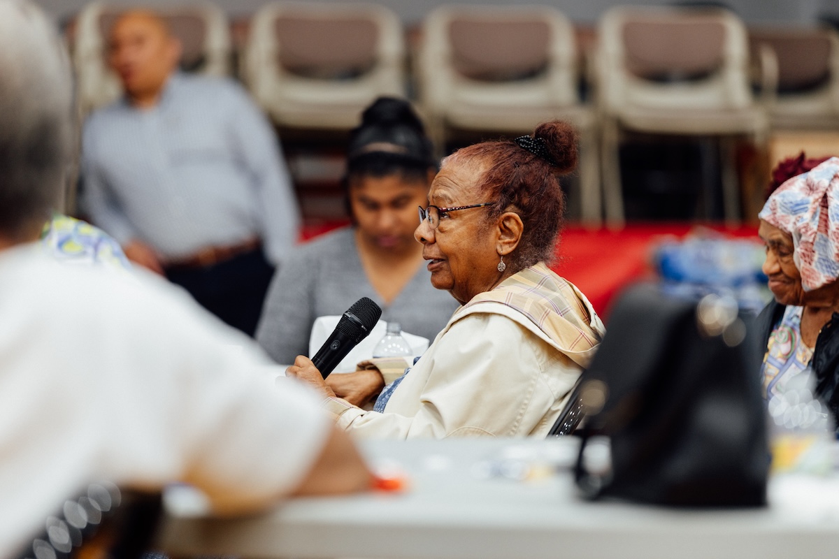 people talking at the event