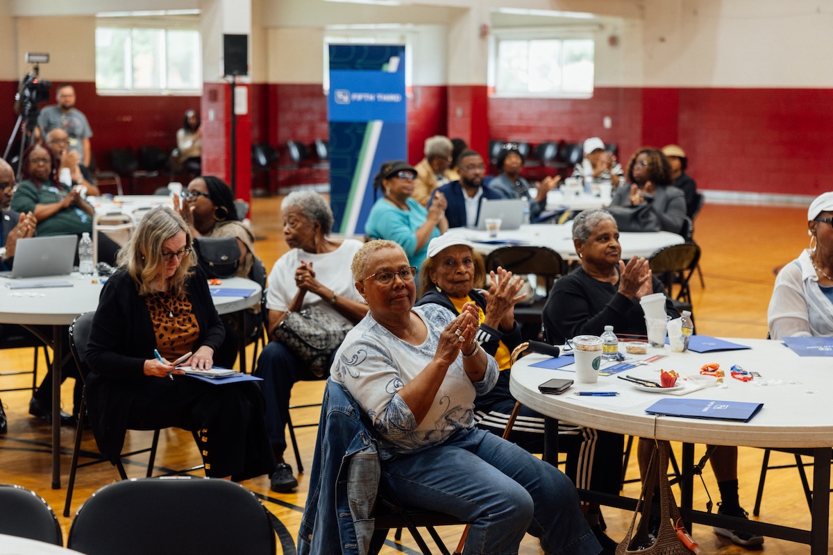 people talking at the event