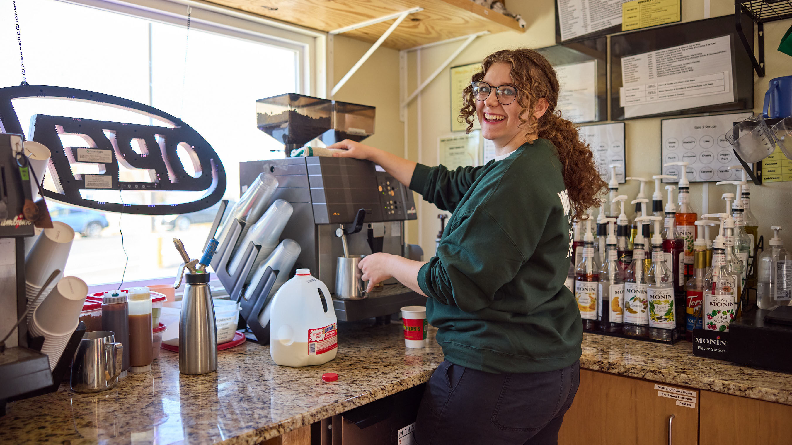 person working at a coffee shop