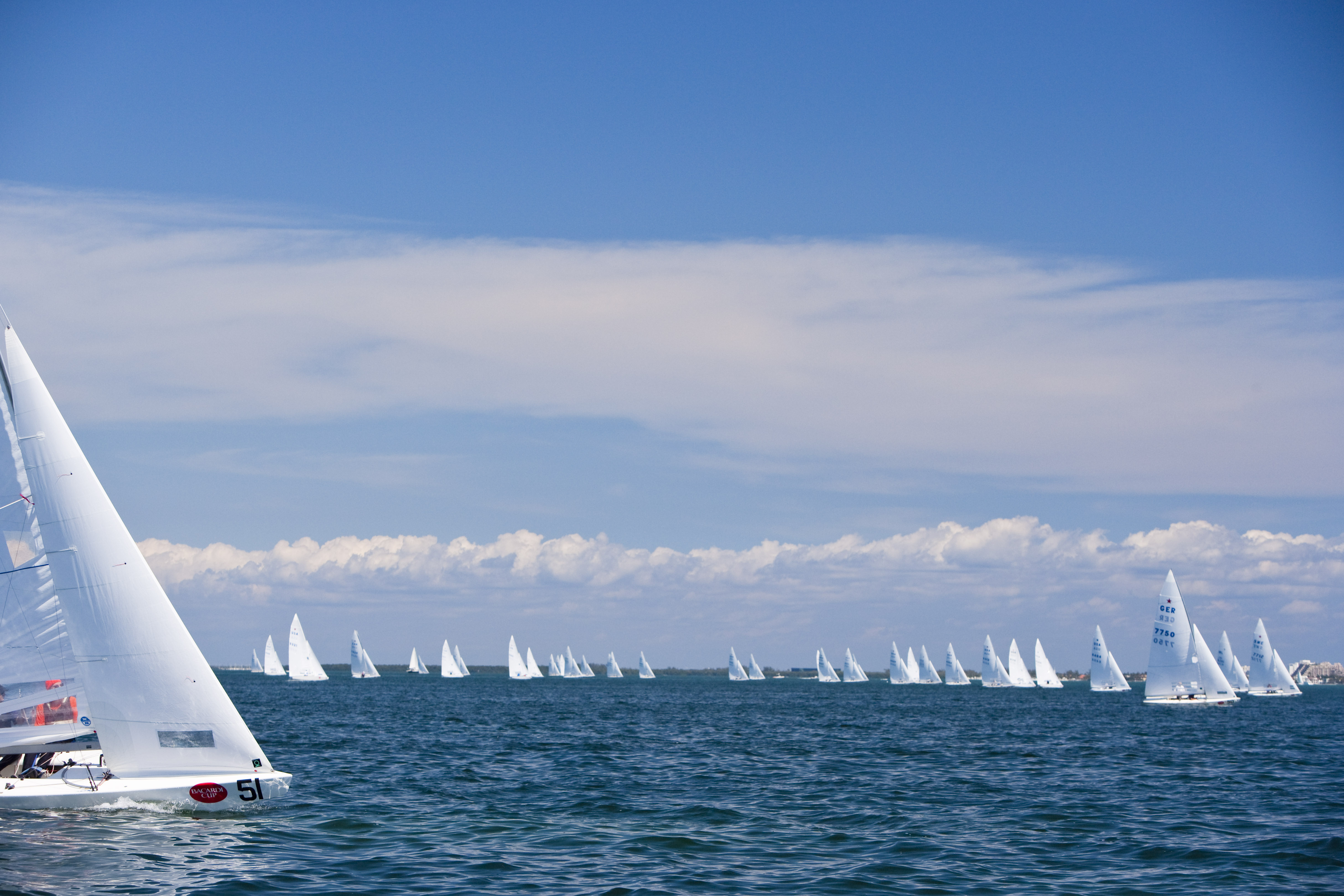 Photo: Boats race along the waters in the 2010 Bacardi Cup.