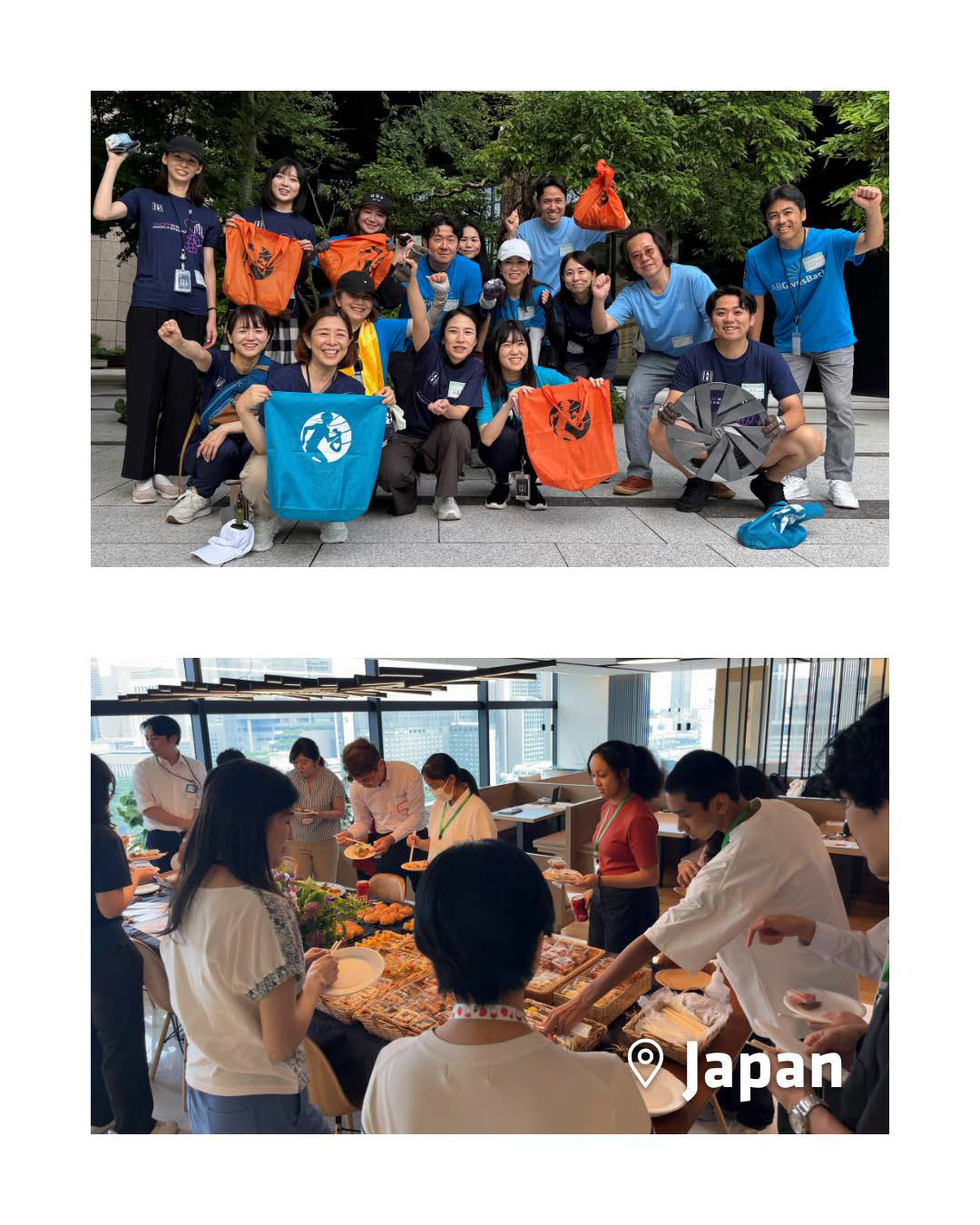 collage showing volunteers