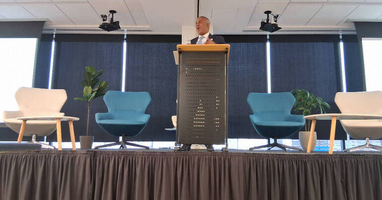 person at a podium