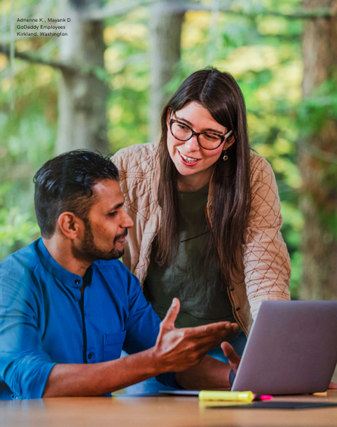 Adrienne K, Mayank D GoDaddy employees Kirkland, Washington