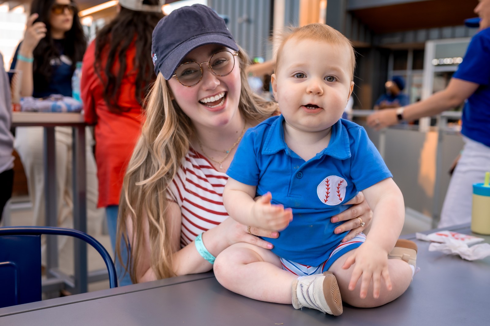 Adult and child at event
