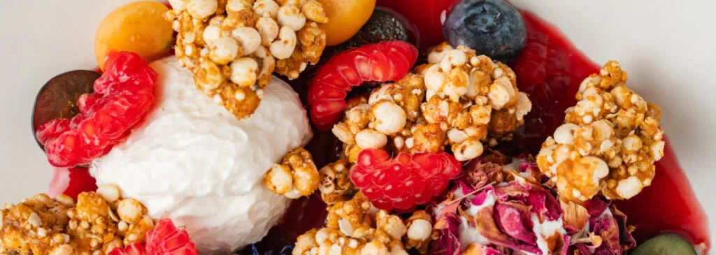 granola and berries