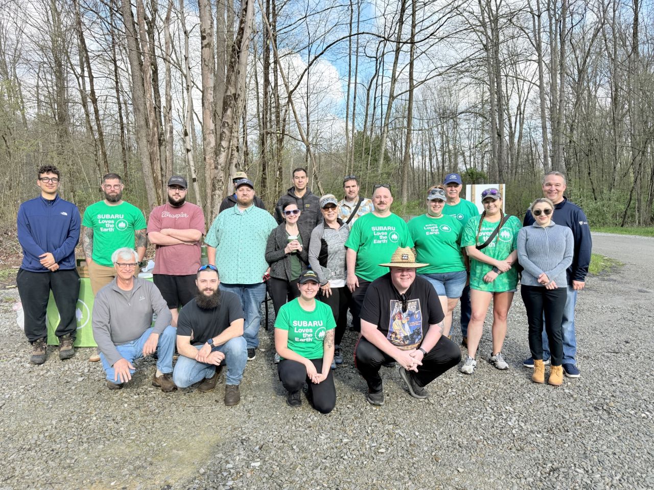 Volunteers in a group outside