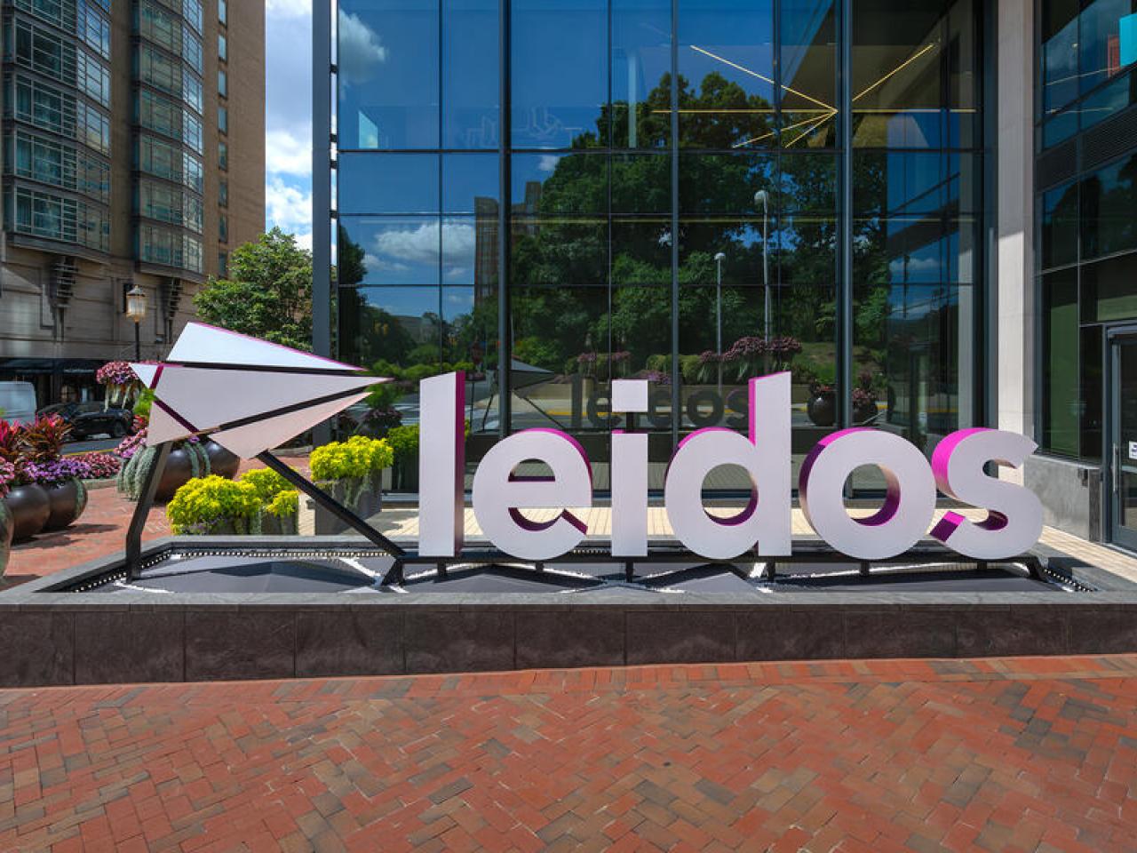 Leidos sign outside office building