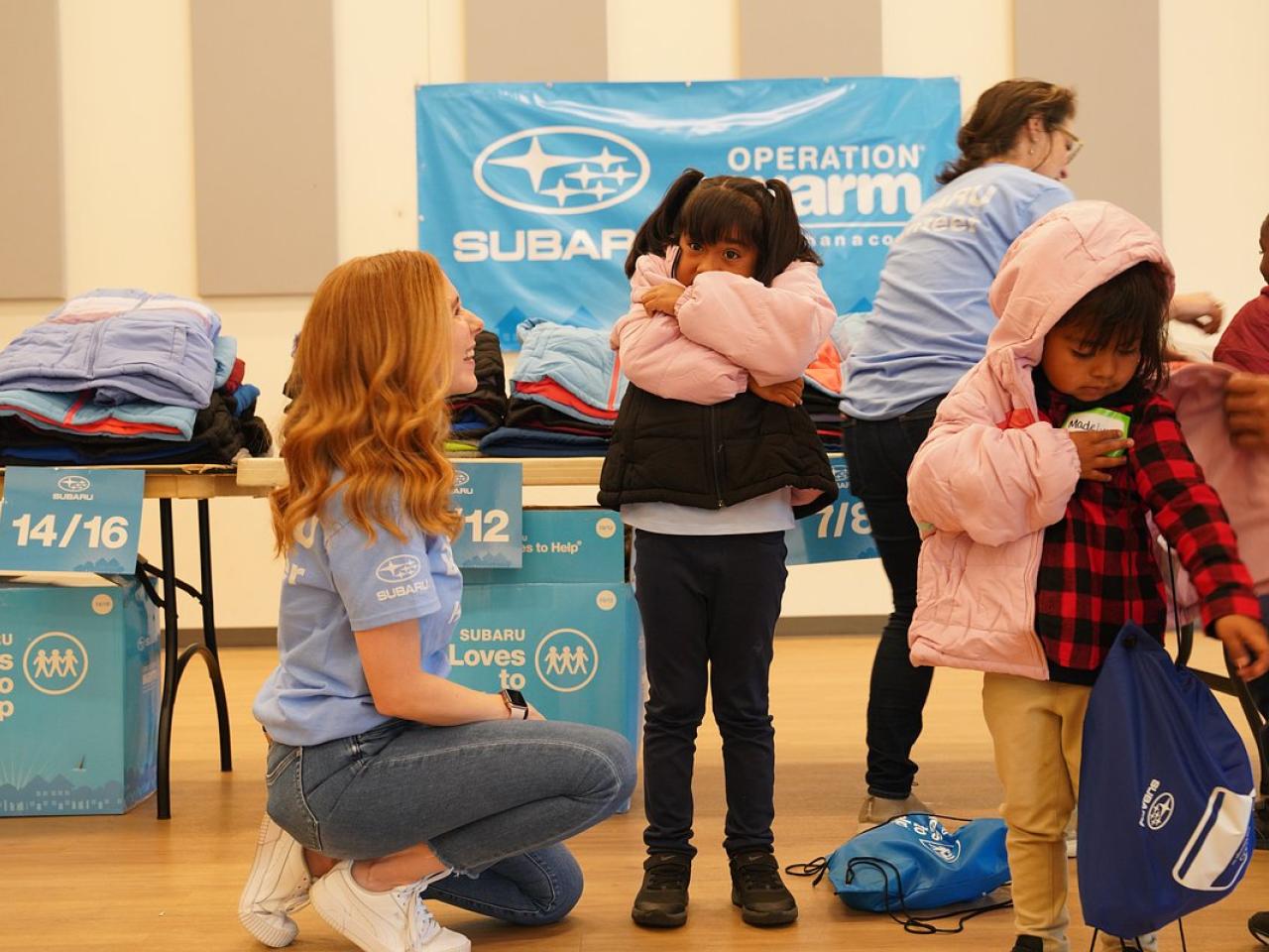volunteer working with children