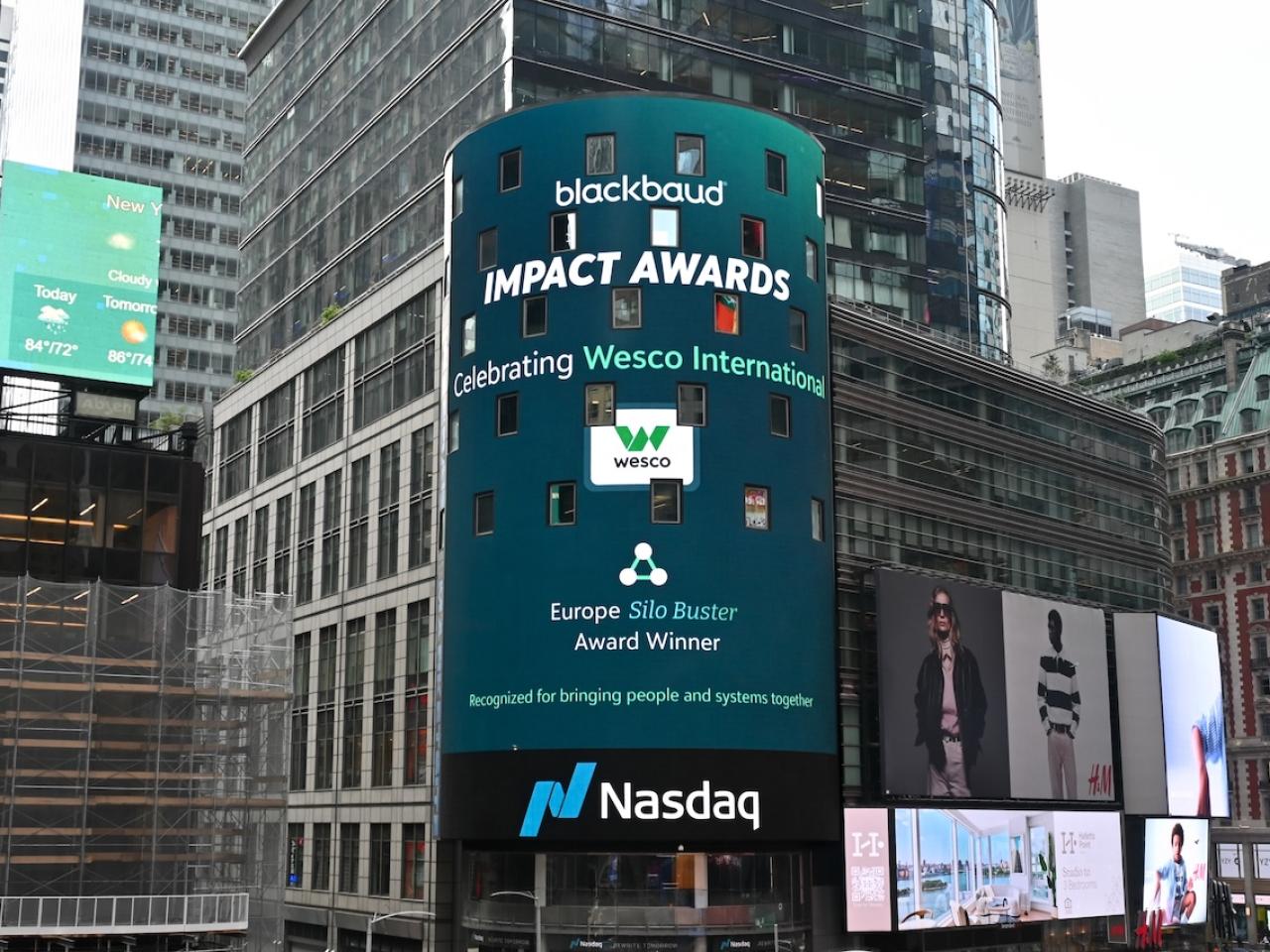 Blackbaud Impact Awards: Billboard on Wall St.