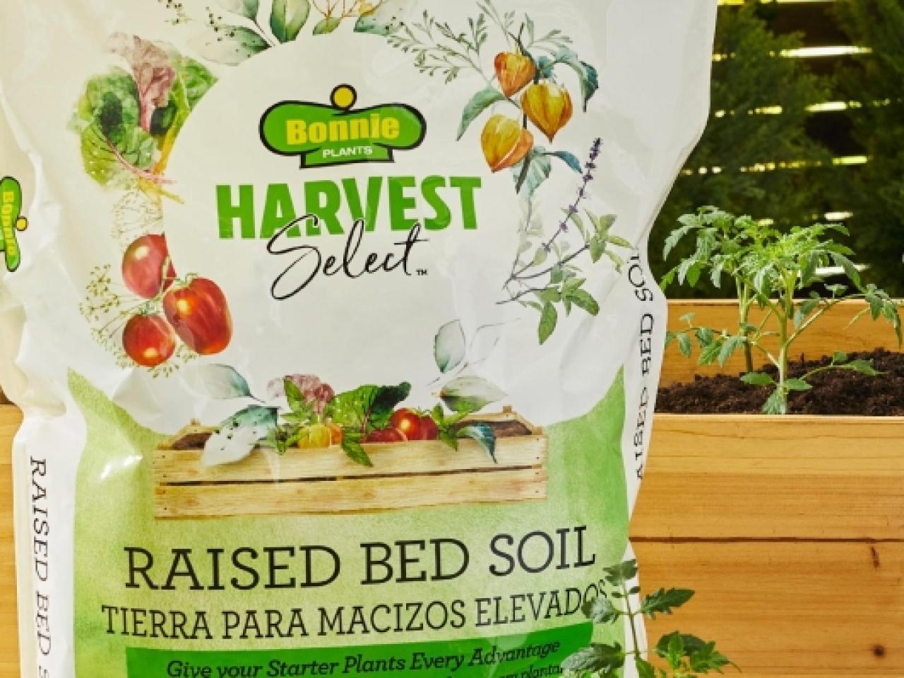 Bonnie Plants Harvest Select Raised Bed Soil.