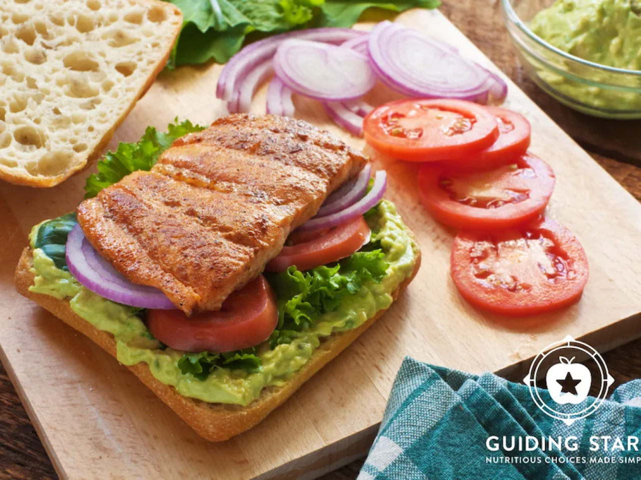 Blackened Salmon Sandwich – 3 Guiding Stars
