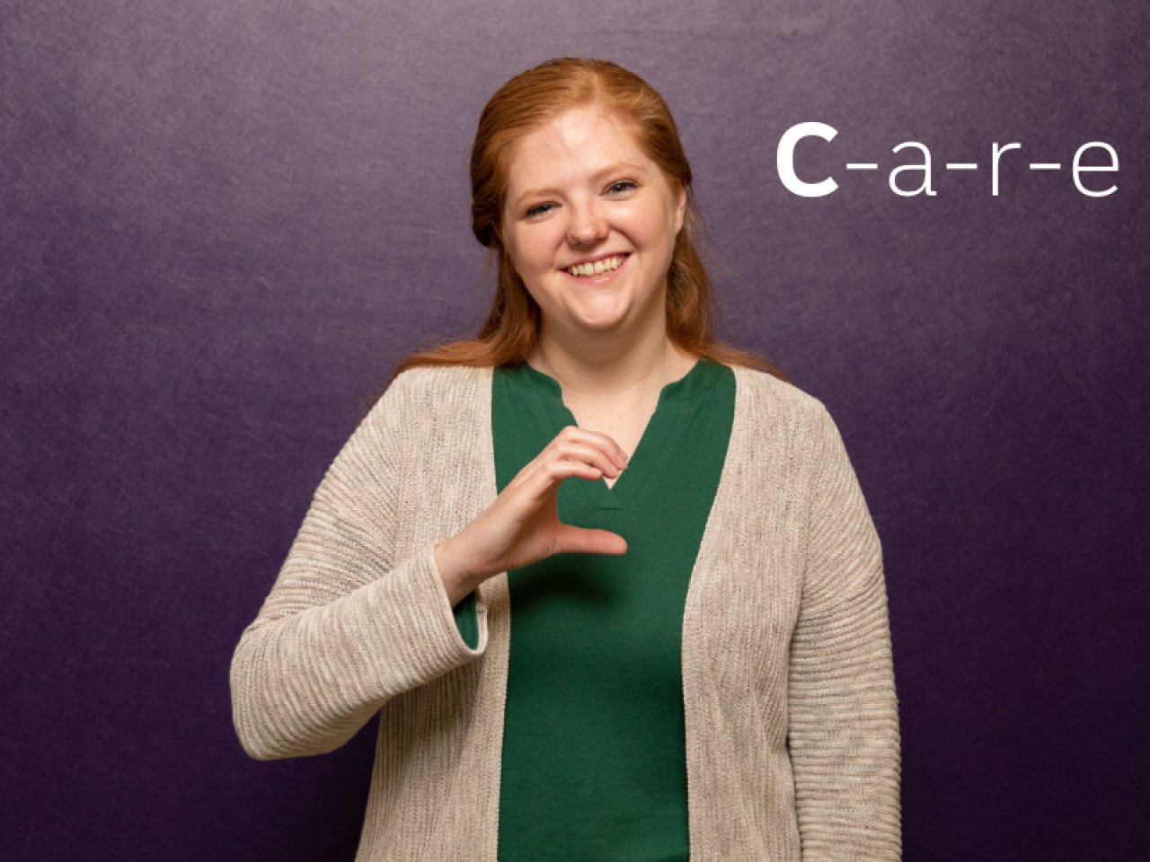 Lindsey Chambers using American Sign Language