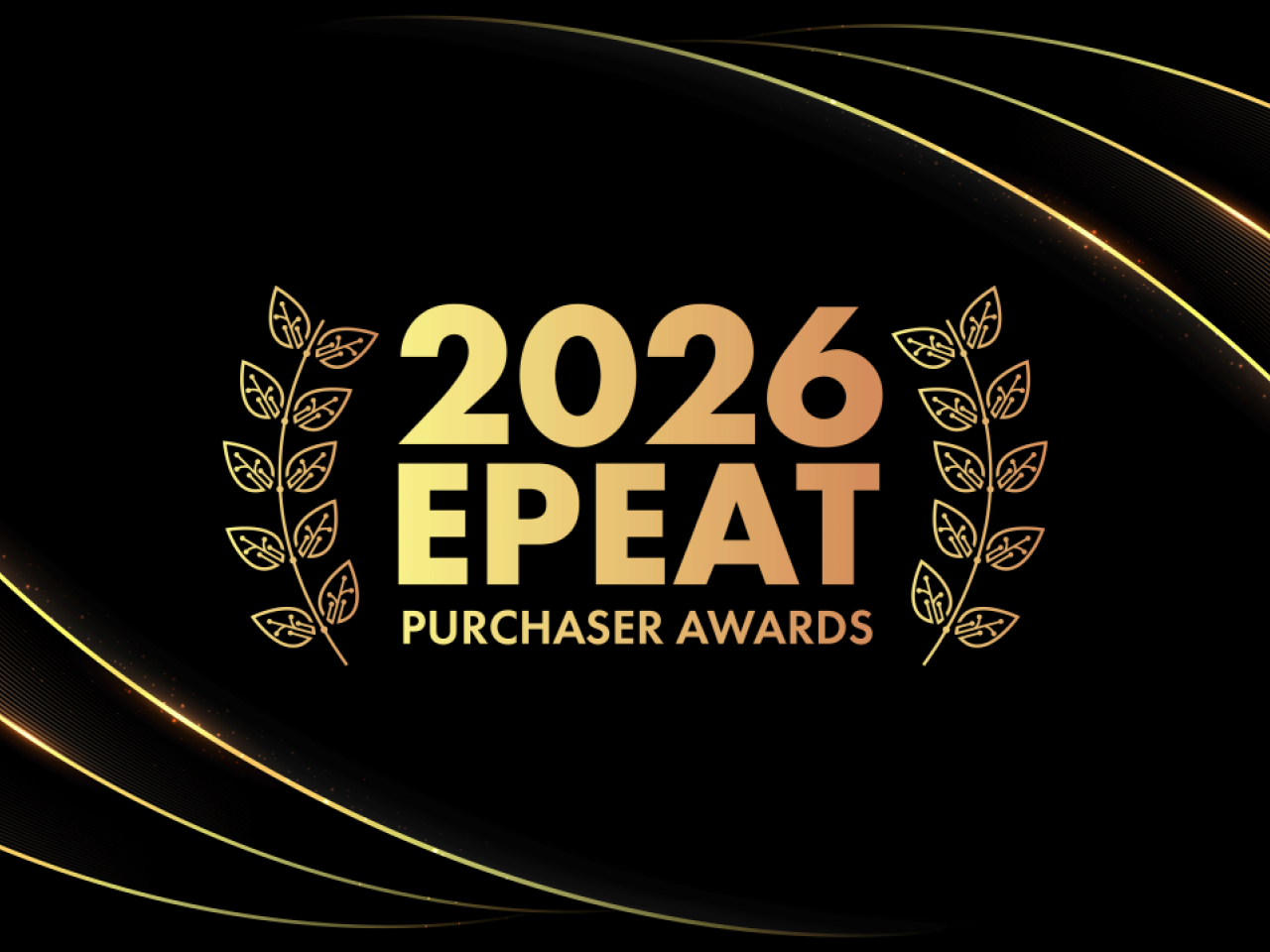 2026 EPEAT PURCHASER AWARDS logo on black field with golden accents
