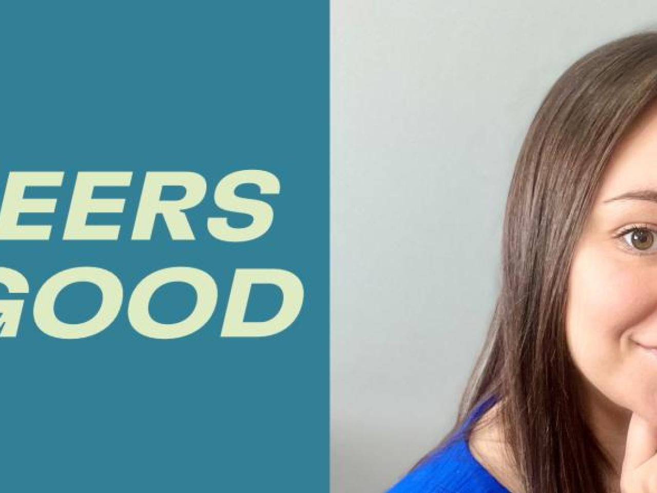 "Pioneers for Good" next o headshot of Megan McKray