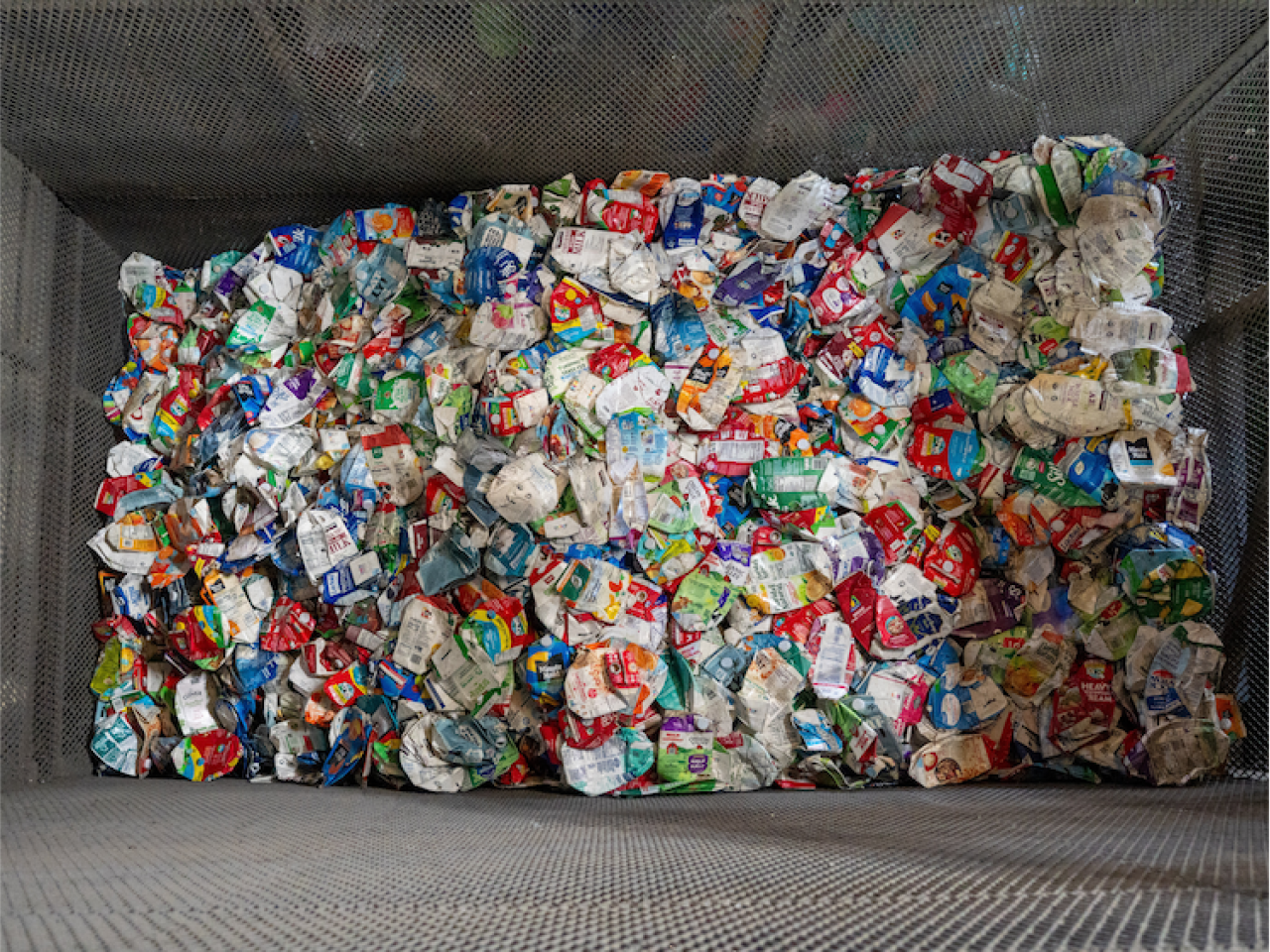Pile of recycled cartons