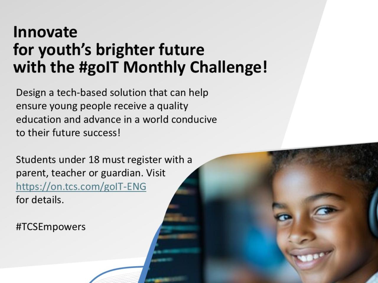 "Innovate for youth's brighter future with the #goIT Monthly Challenge!"