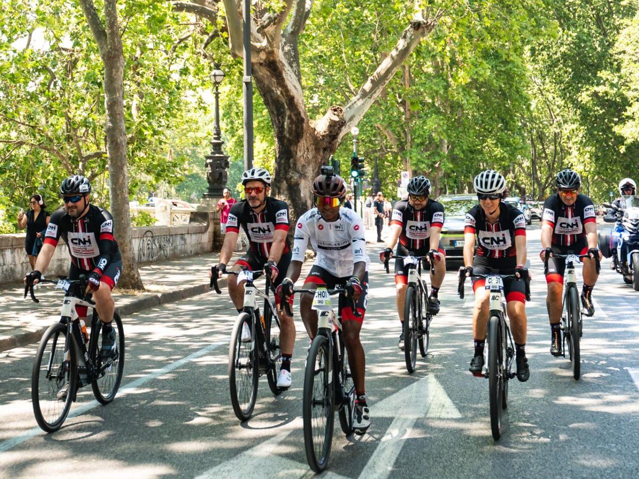 Bike riders in a race.