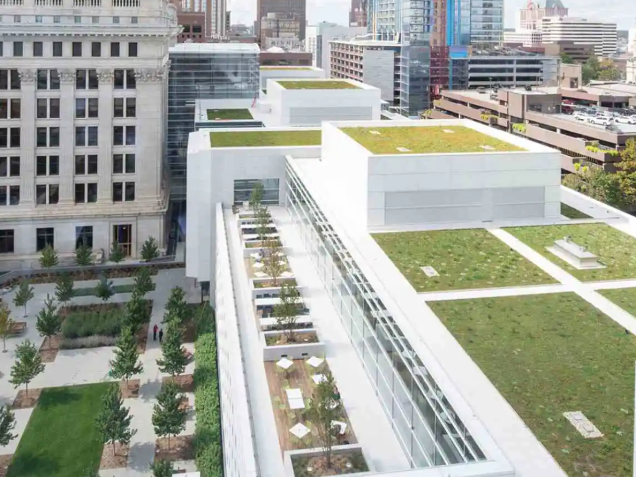 Northwestern Mutual campus with lots of green space