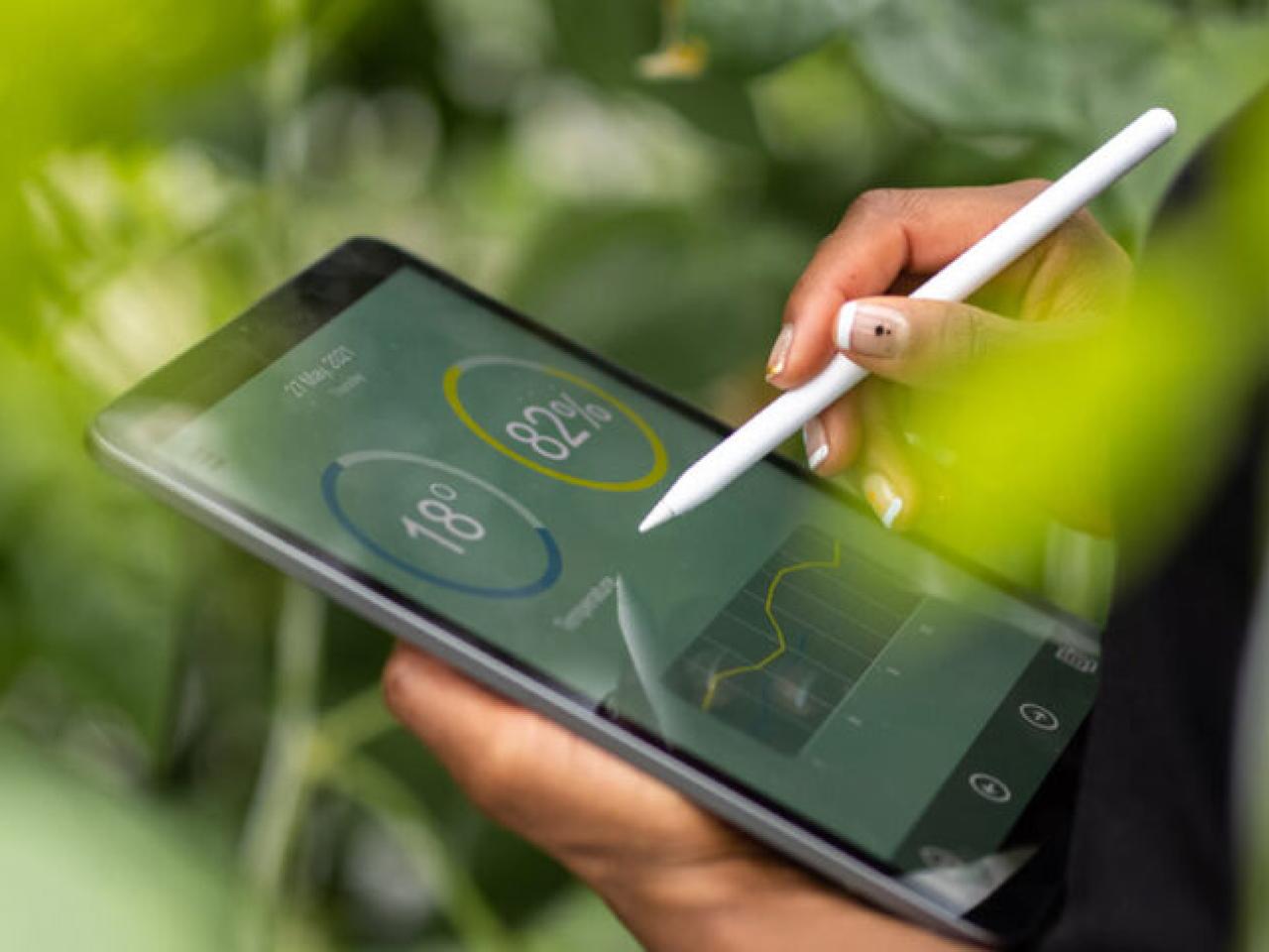 Tablet with charts