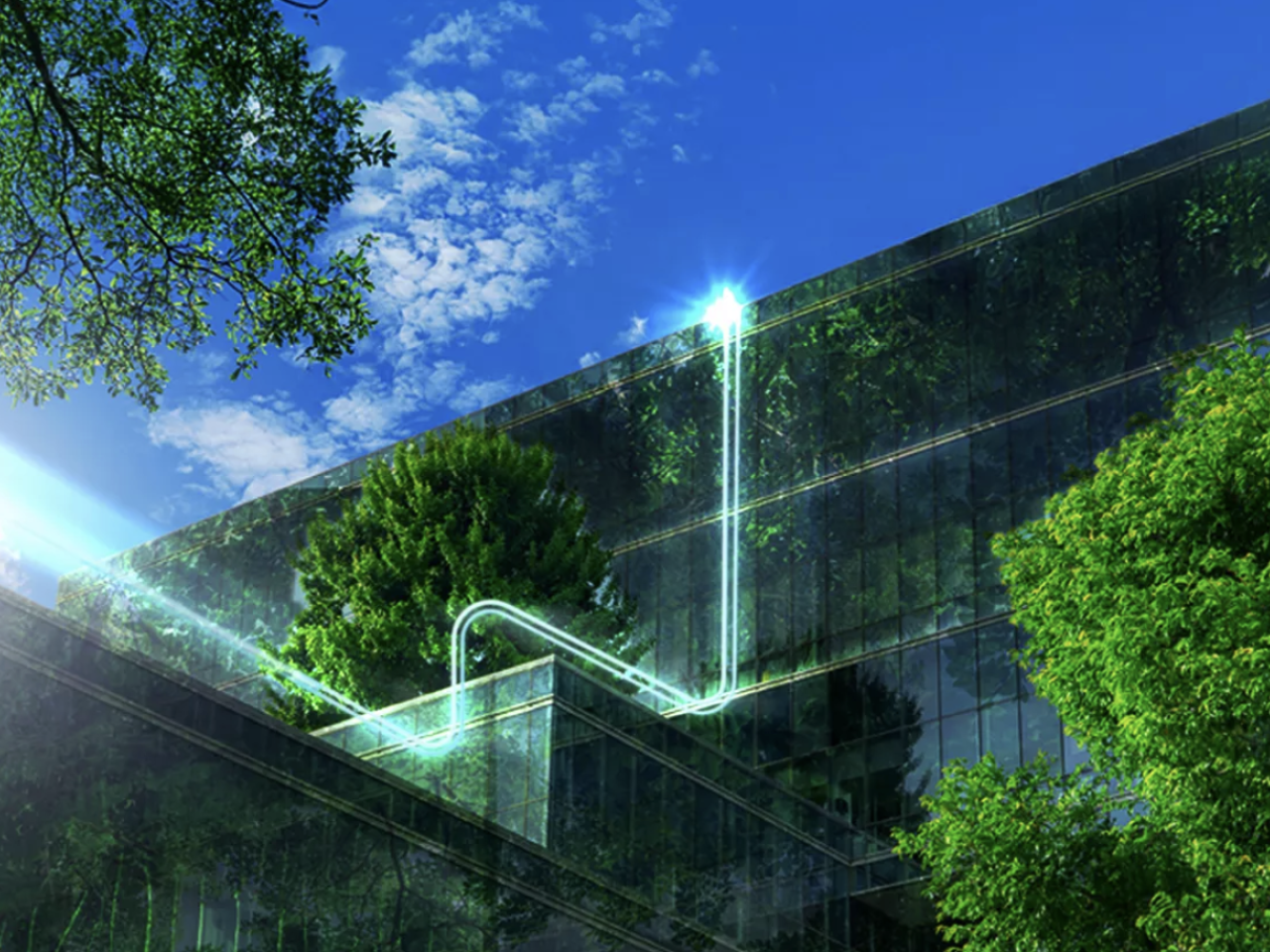 building with light shining
