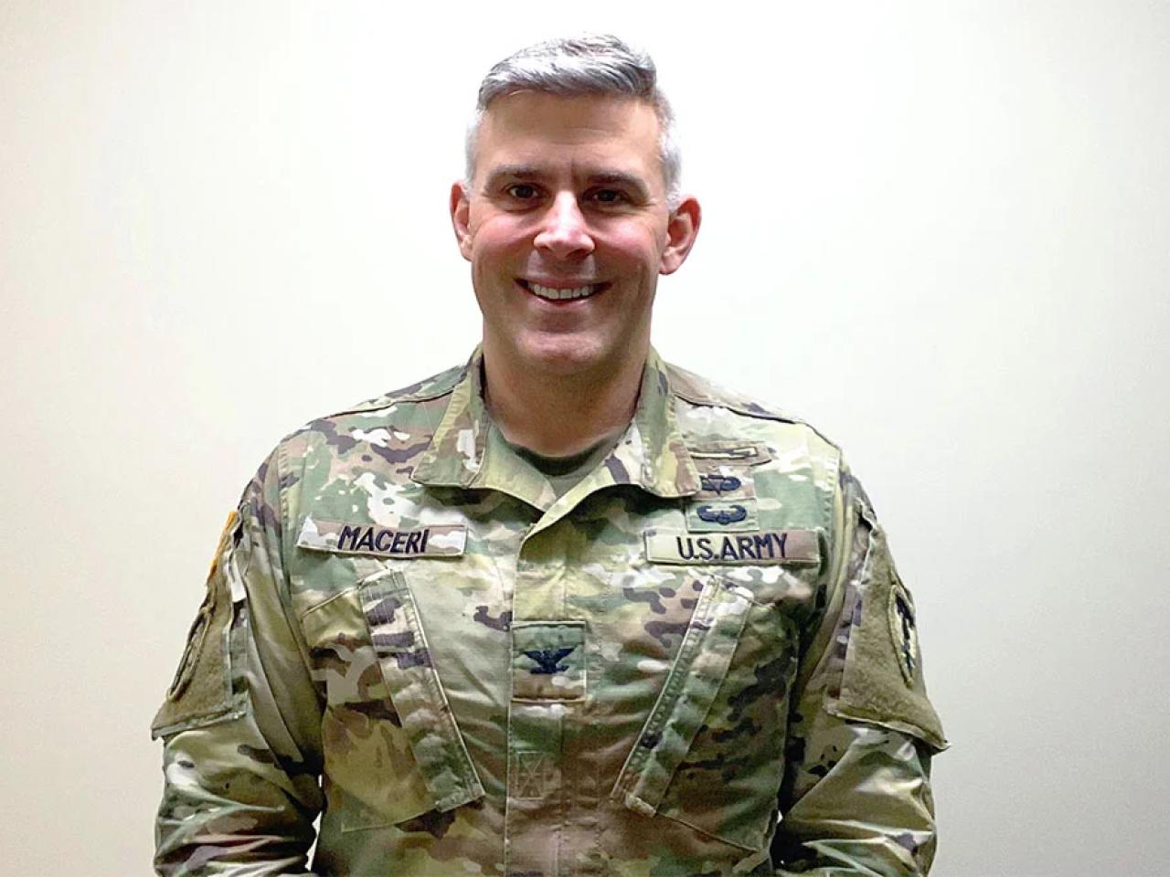 Col. Craig Maceri in combat fatigues