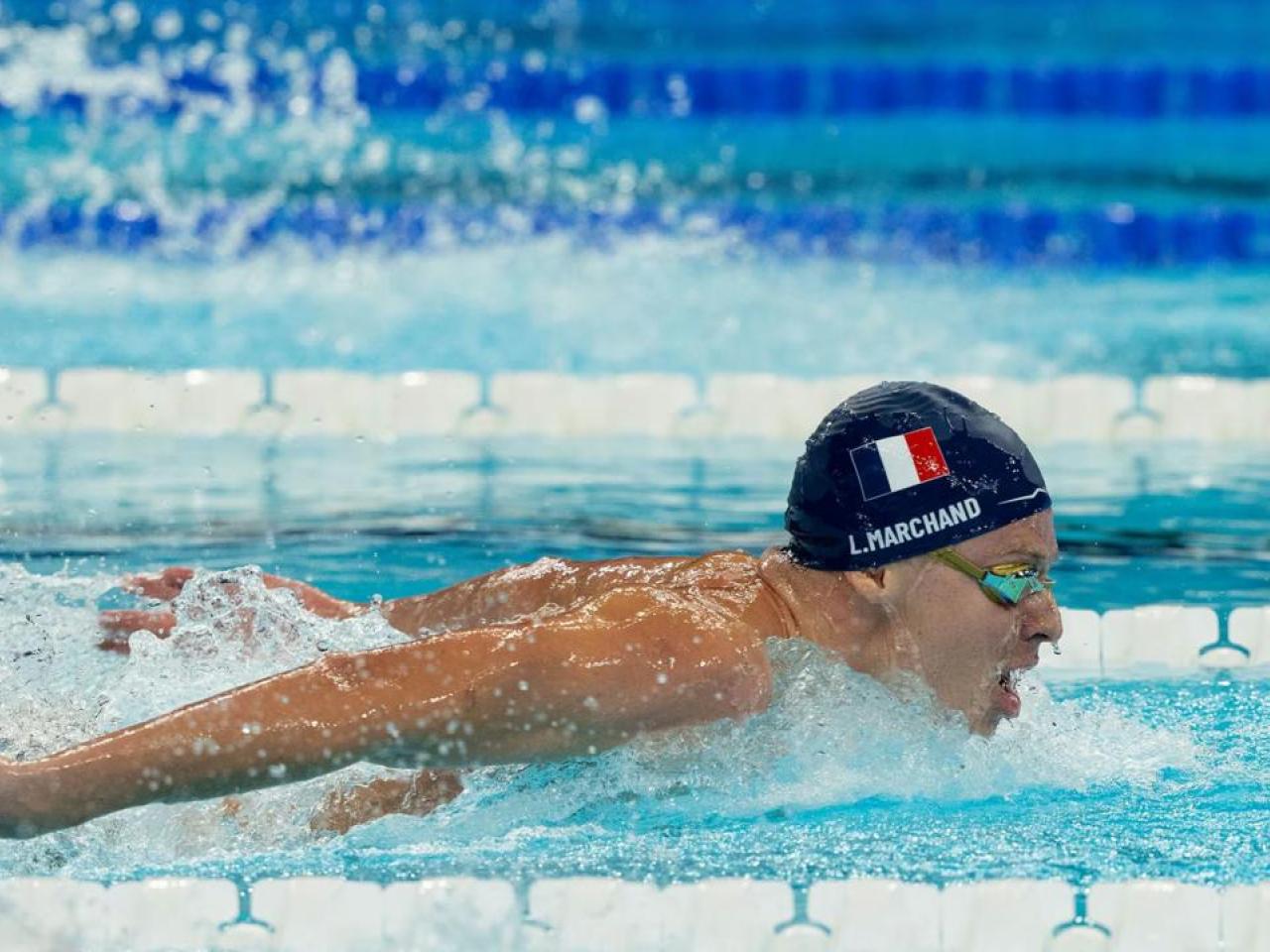 swimmer competing