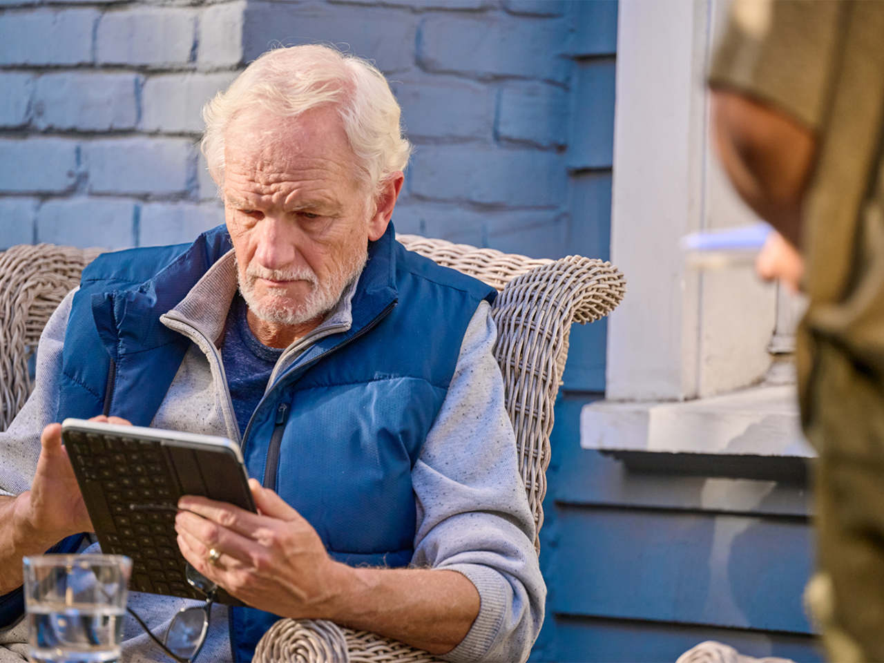 person working on a tablet
